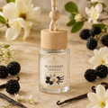 Blackberry Vanilla Car Air Freshener — 8 mL glass bottle with wood cap