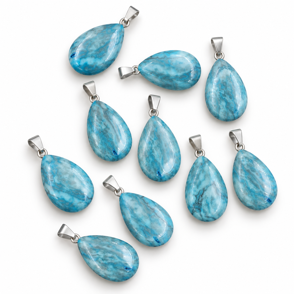 Blue Agate drop pendant — variations
