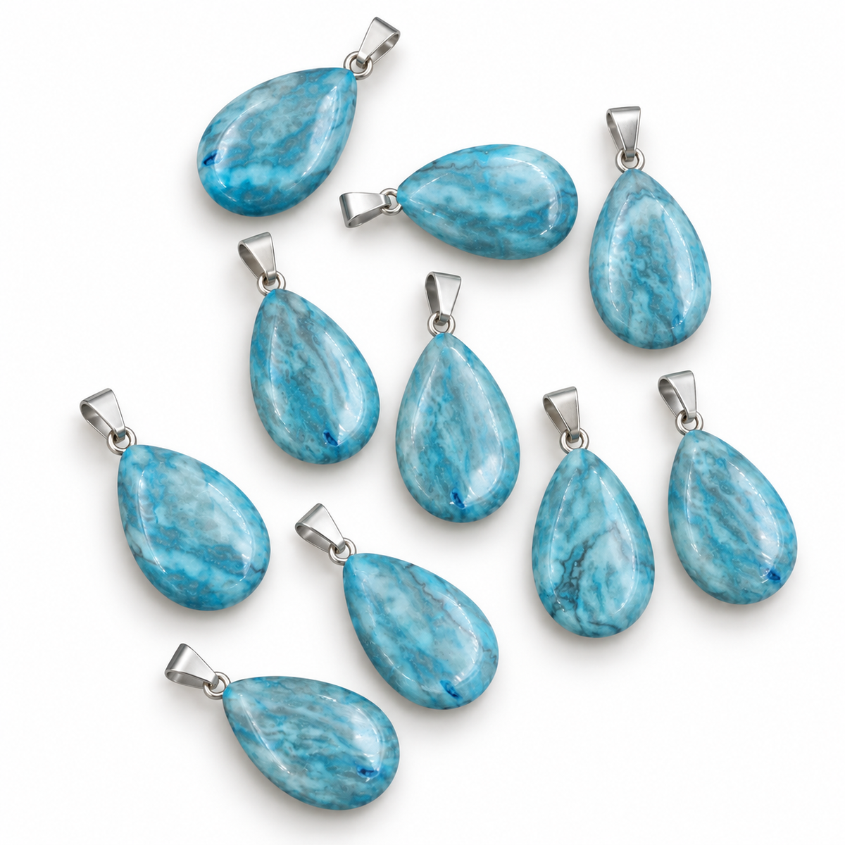 Blue Agate drop pendant — variations
