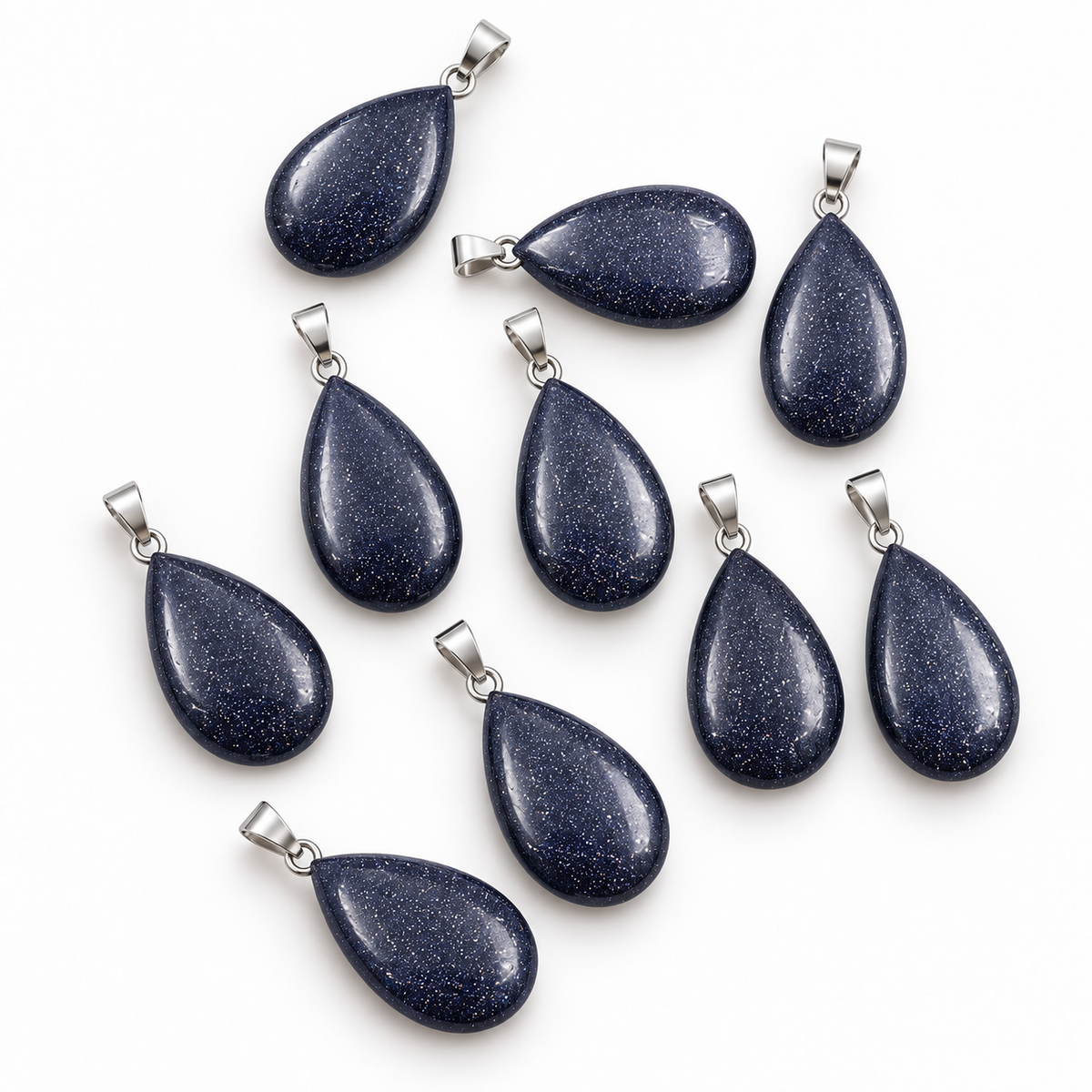 Blue sand stone drop pendant — variations
