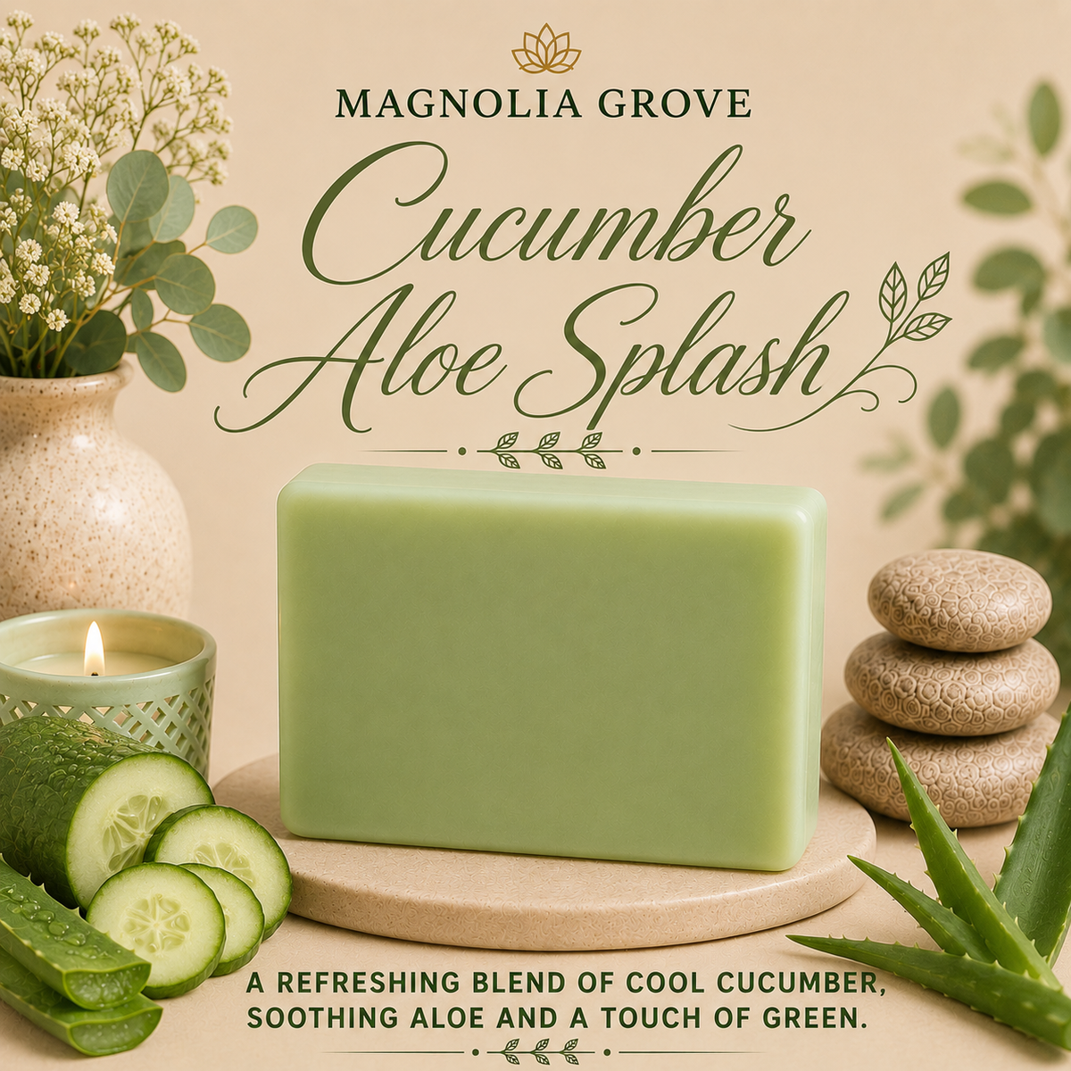 Fern and Rain Gift Pack — included soap: Cucumber Aloe Splash - Glycerin & Goat Milk Soap