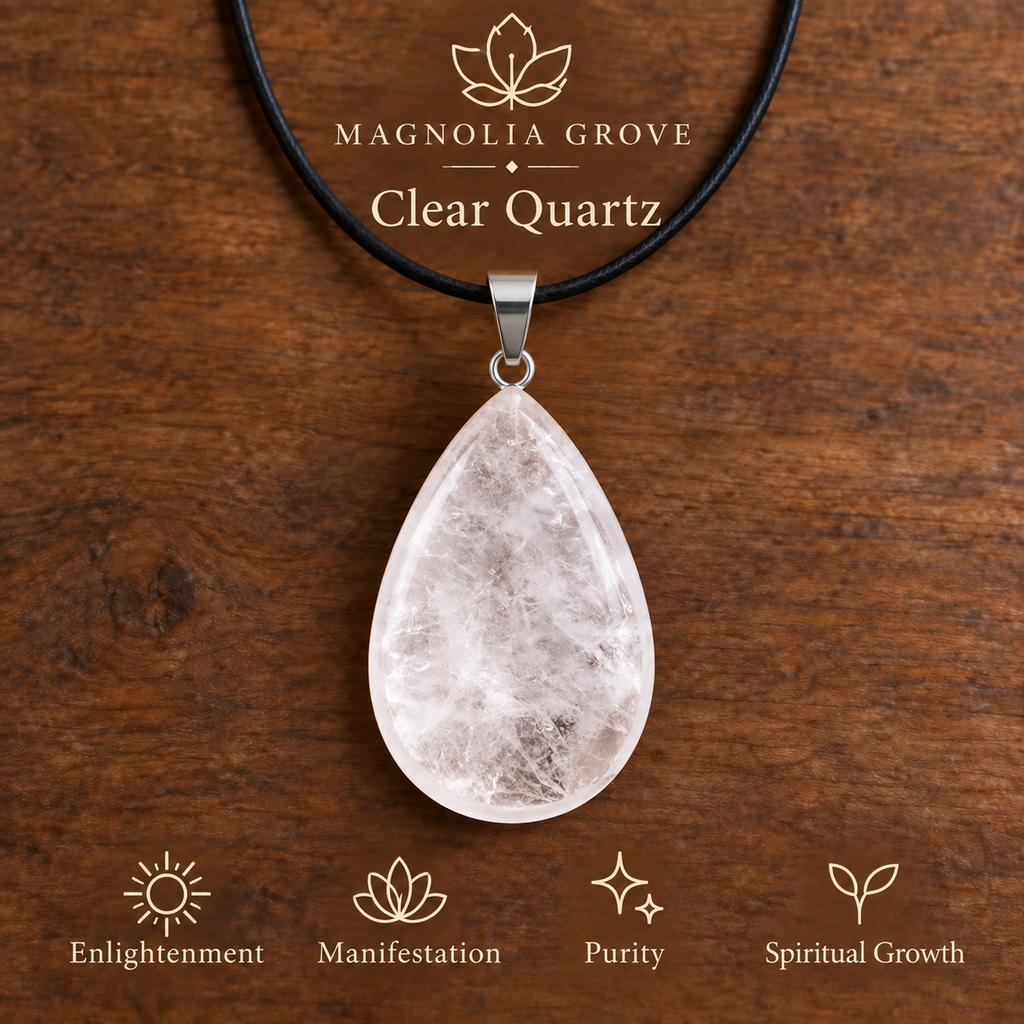 Clear Quartz drop pendant — main