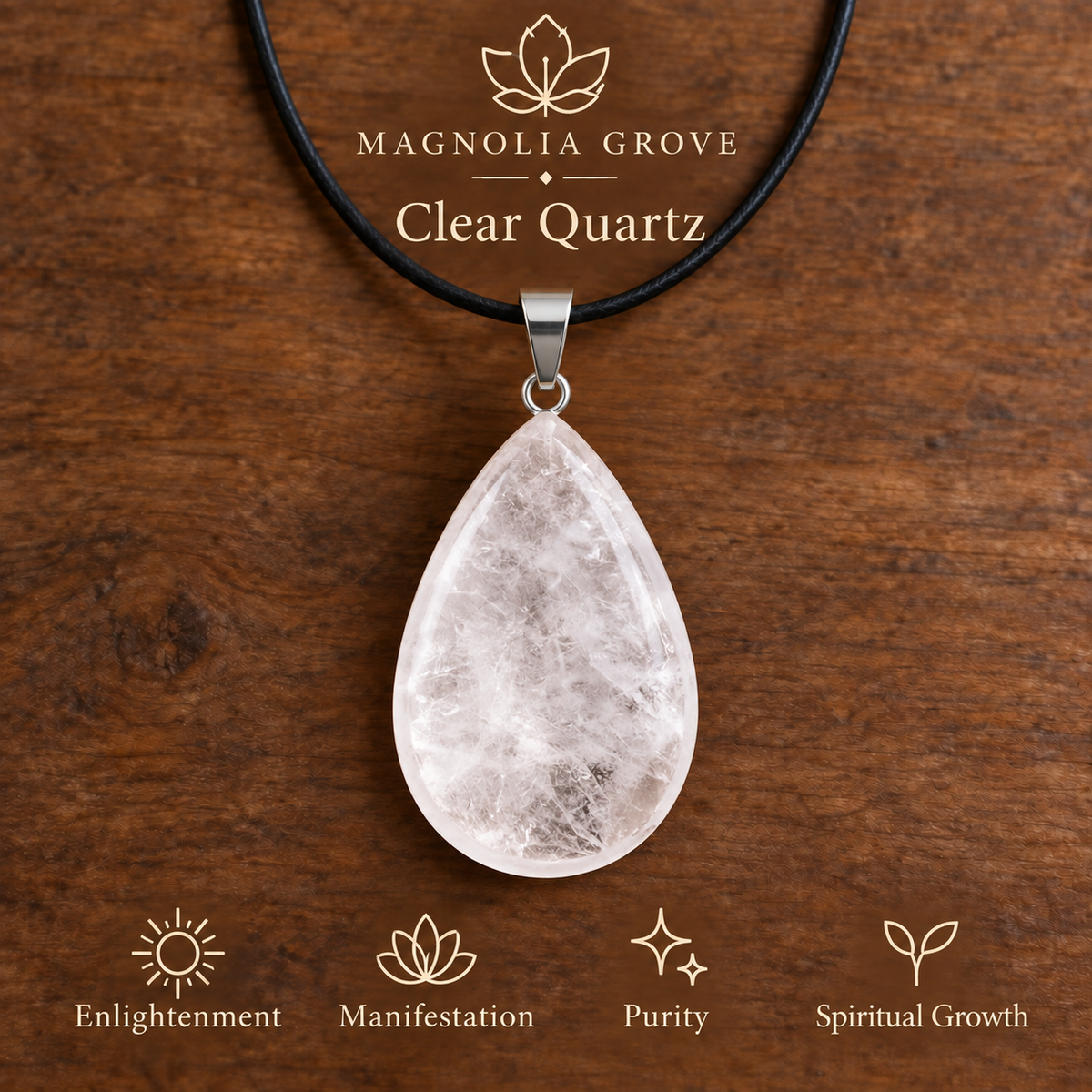 Clear Quartz drop pendant — main