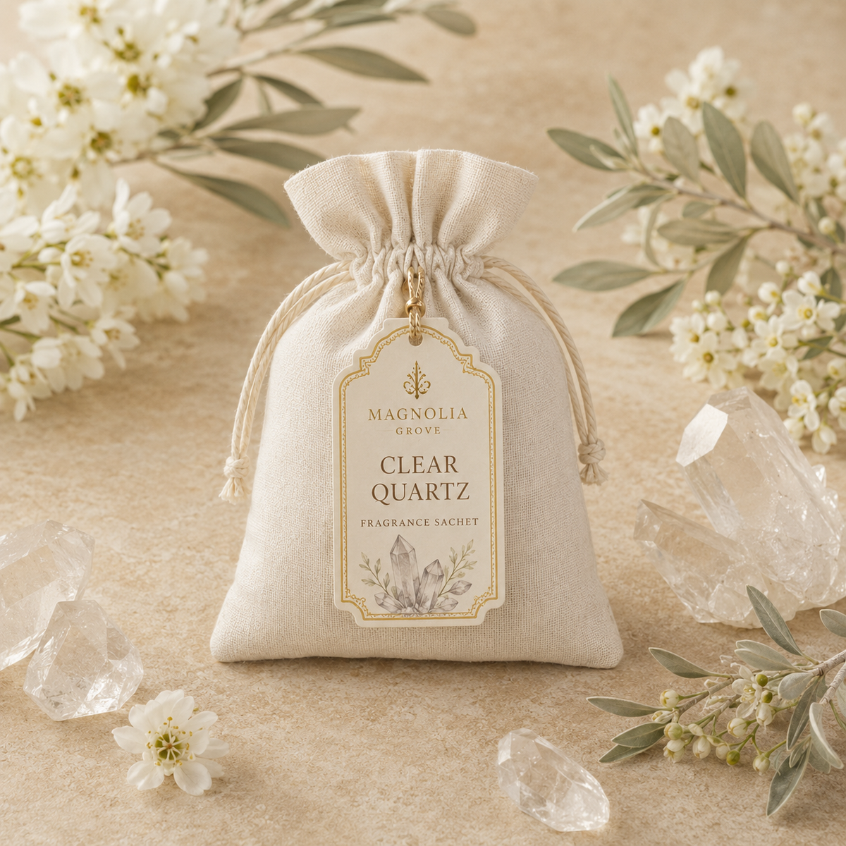 Clear Quartz Fragrance Sachet