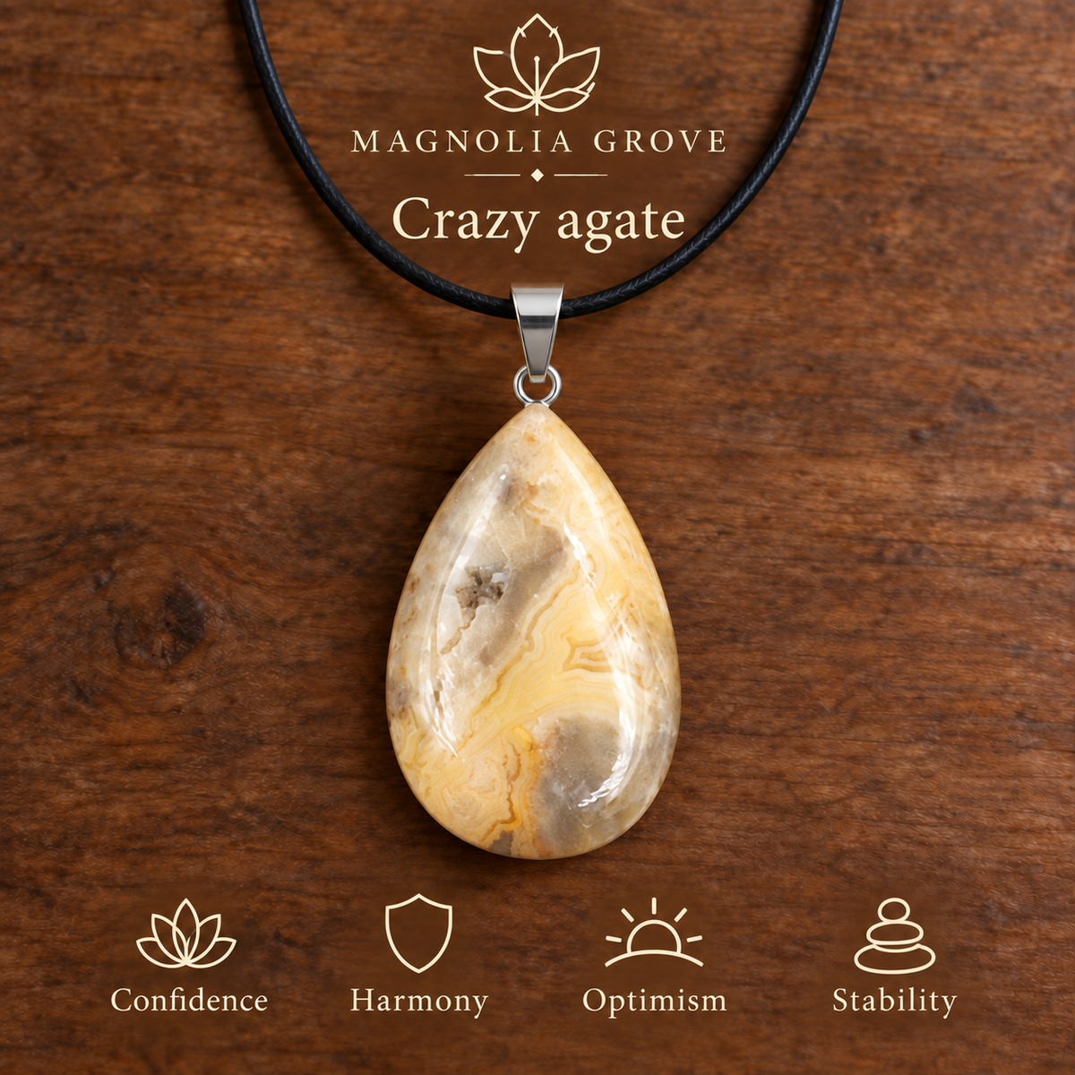 Crazy agate drop pendant — main