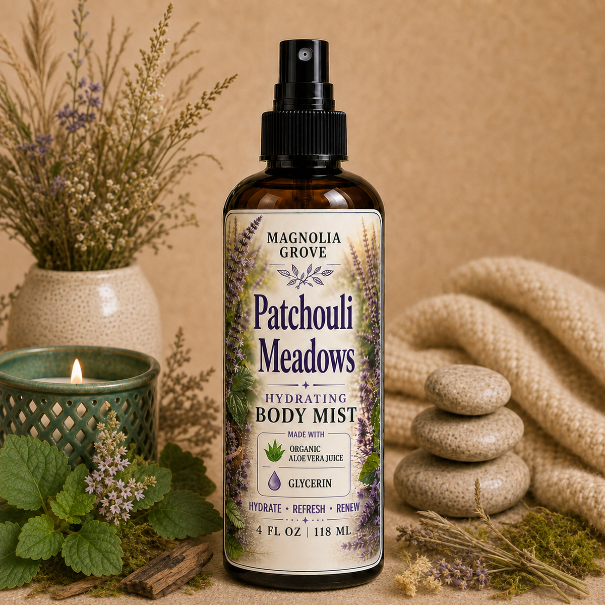 Patchouli Meadows hydrating body mist from Magnolia Grove Gifts