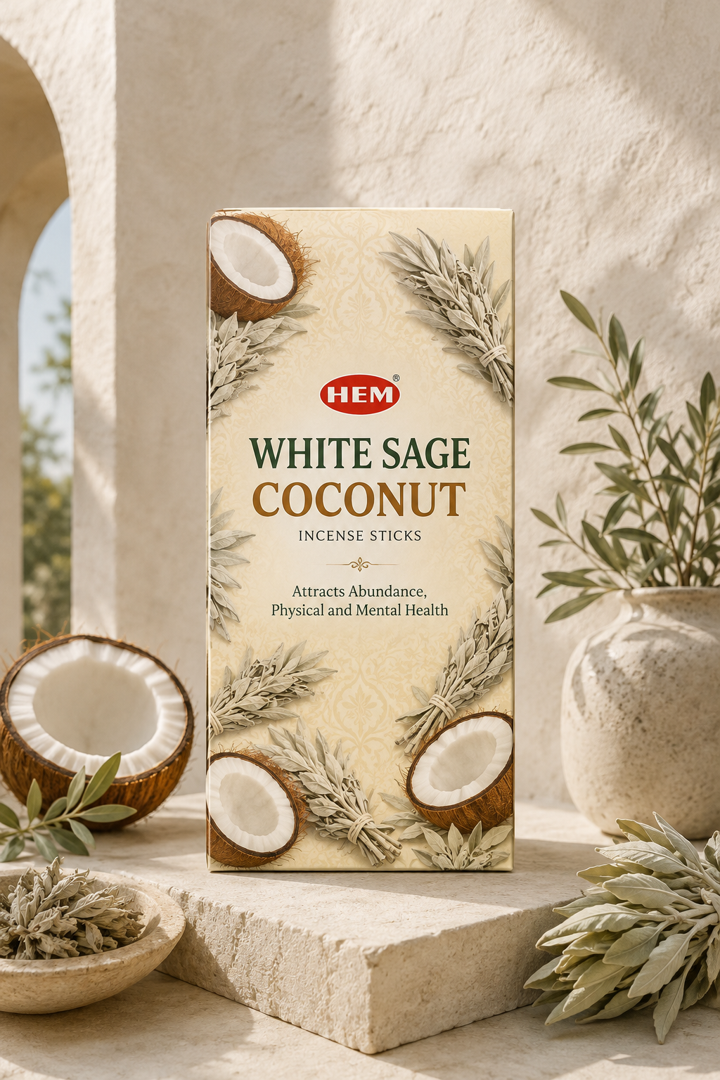 HEM White Sage Coconut incense fragrance details