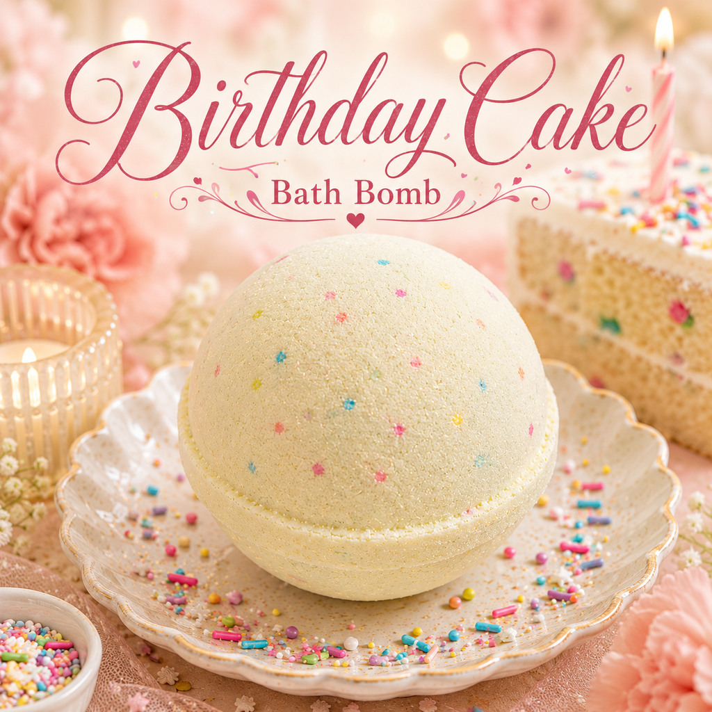 Birthday Cake handmade bath bomb by Magnolia Grove Gifts
