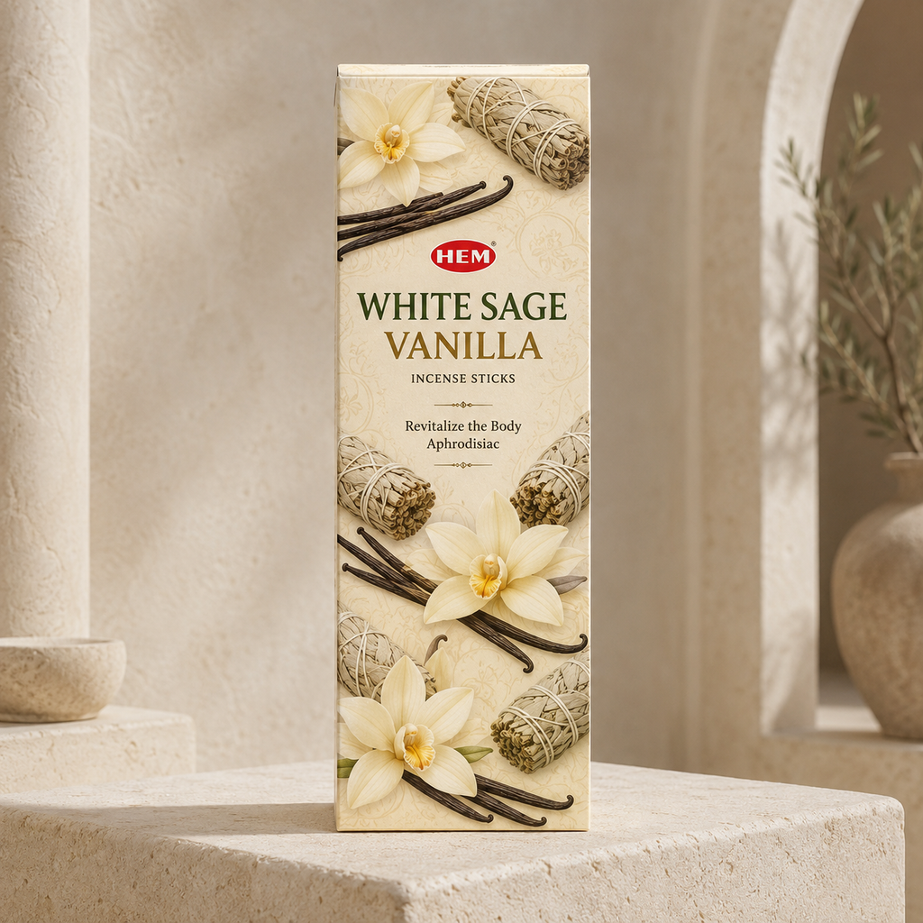 HEM White Sage Vanilla Incense Sticks – 20 Count