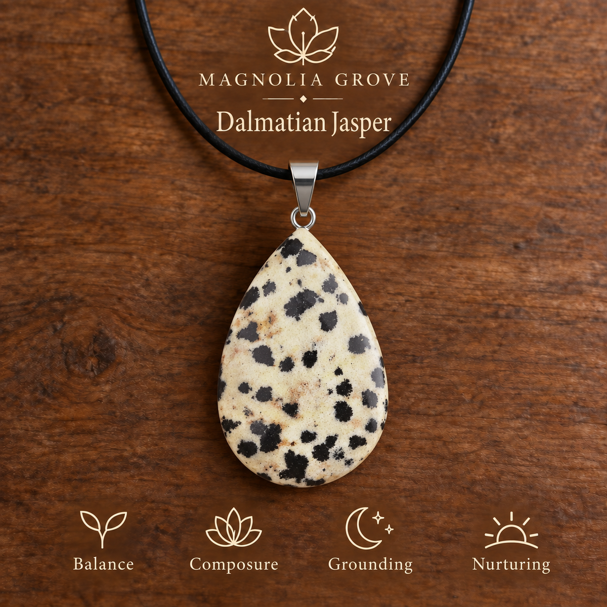 Dalmatian Jasper drop pendant — main
