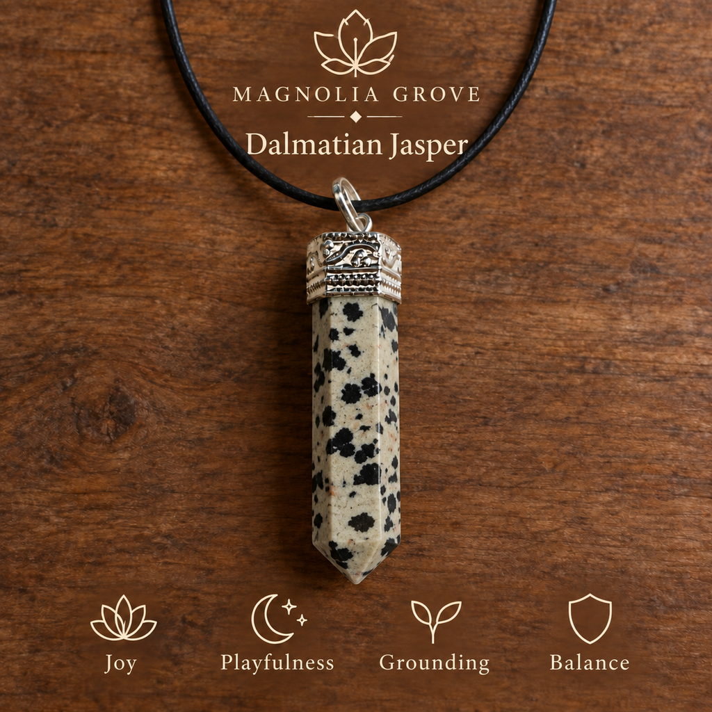 Dalmatian Jasper pencil pendant — main branded image
