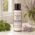Patchouli Meadows Hydrating Body Lotion bottle, 3.4 fl oz, in an earthy botanical setting