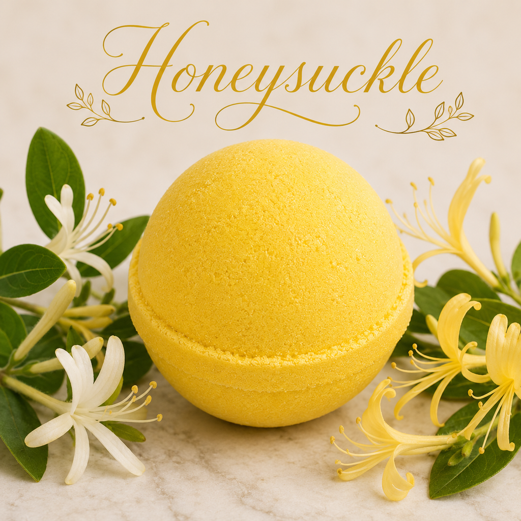 Honeysuckle handmade floral bath bomb by Magnolia Grove Gifts