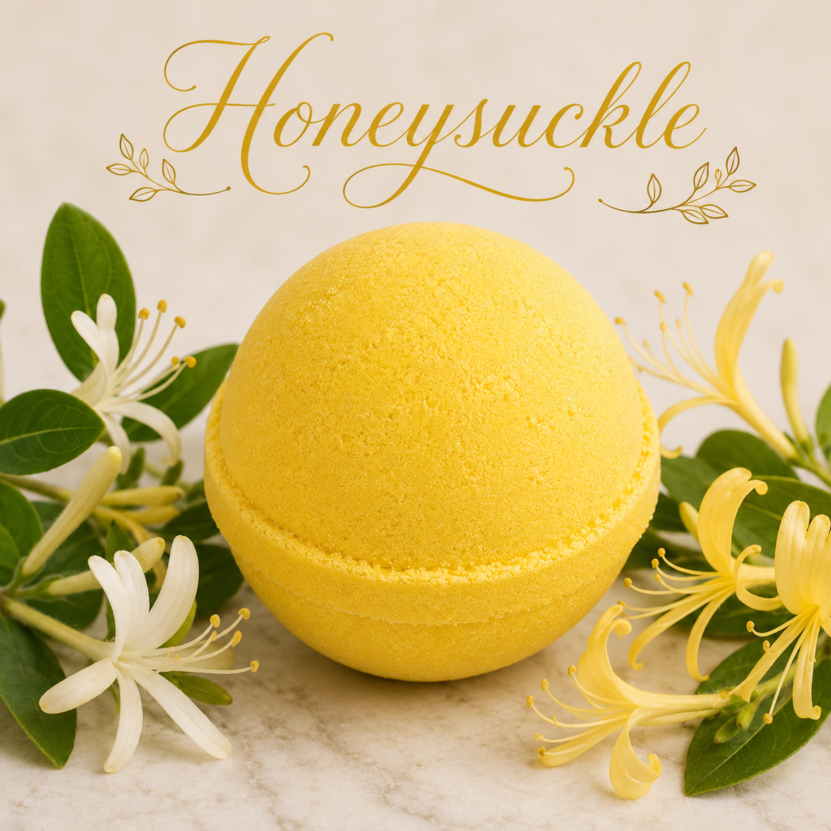 Honeysuckle handmade floral bath bomb by Magnolia Grove Gifts