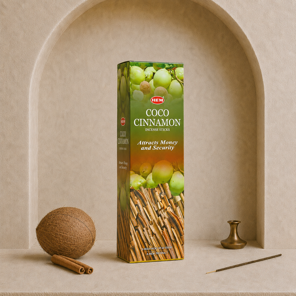HEM Coco Cinnamon Incense Sticks – 20 Count