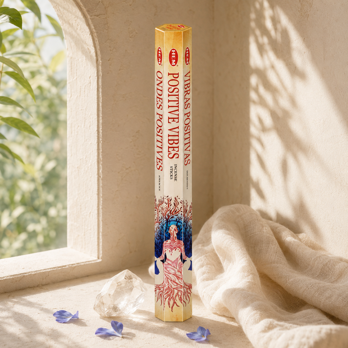 HEM Positive Vibes Incense Sticks 20 Count package