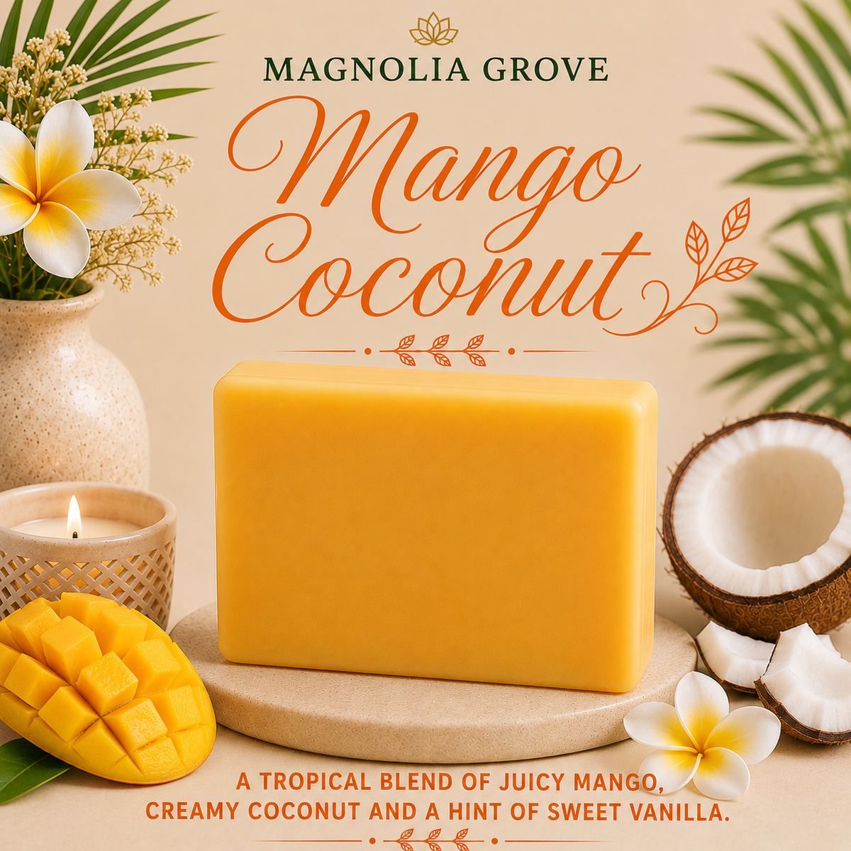 Coconut Getaway Gift Pack — included soap: Mango Coconut - Glycerin & Goat Milk Soap