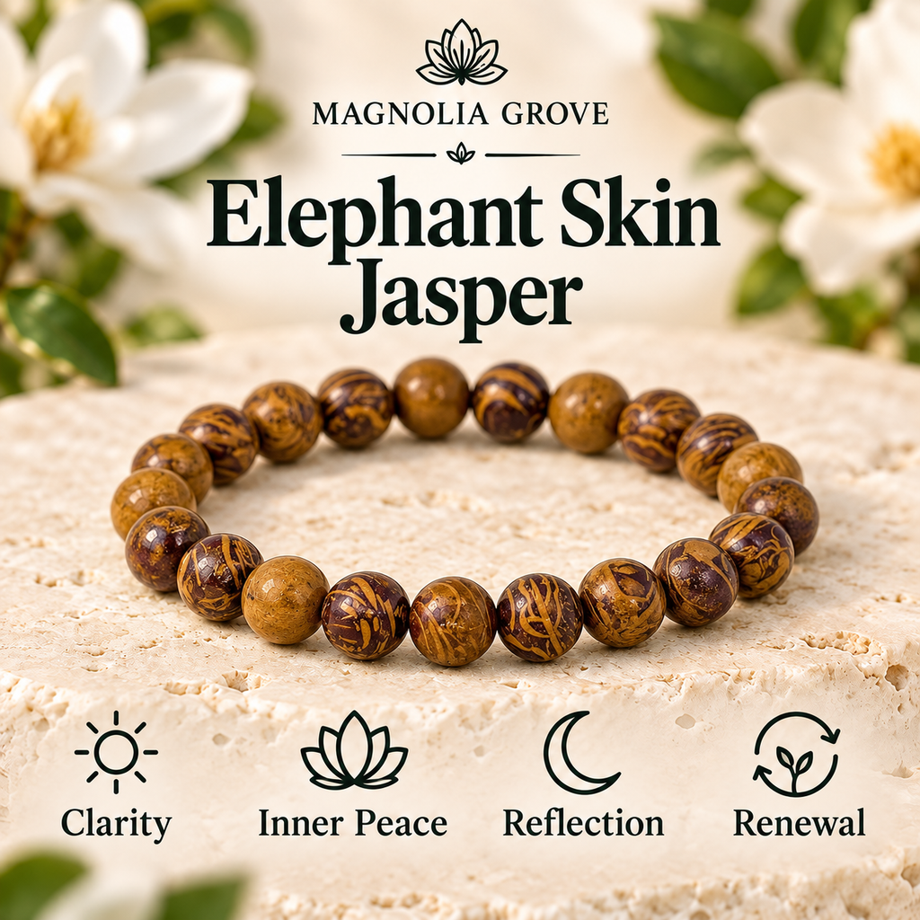 Elephant Skin Jasper 8mm stretch bracelet – hero