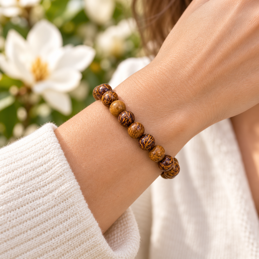 Elephant Skin Jasper 8mm stretch bracelet – wrist