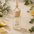 Enchanted Lemon Rosemary Car Air Freshener — 8 mL glass bottle with wood cap