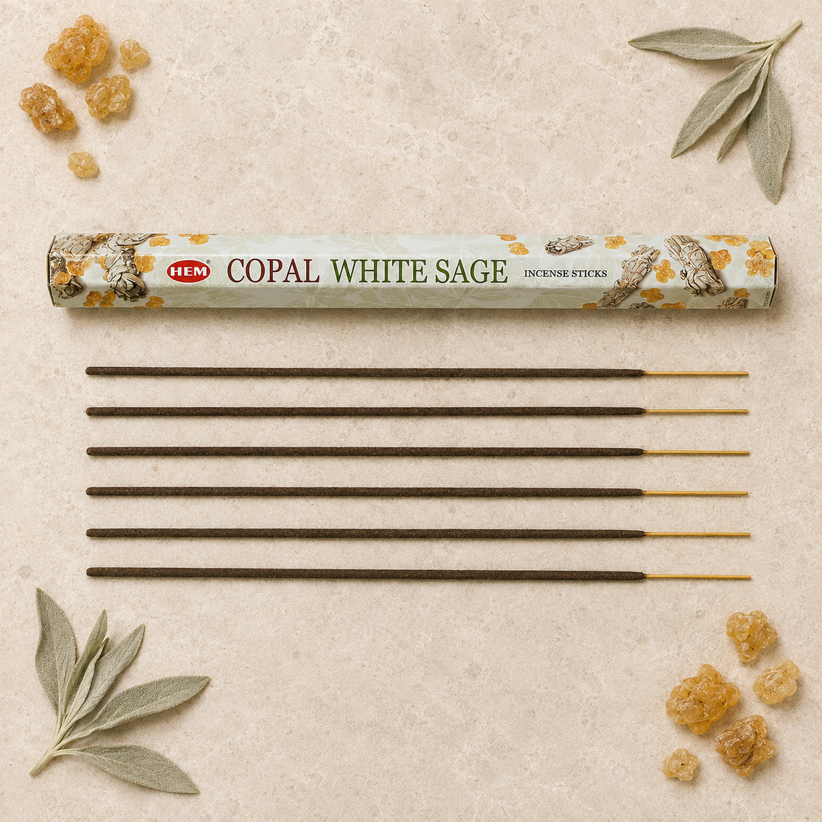HEM Copal White Sage Incense Sticks – 20 Count