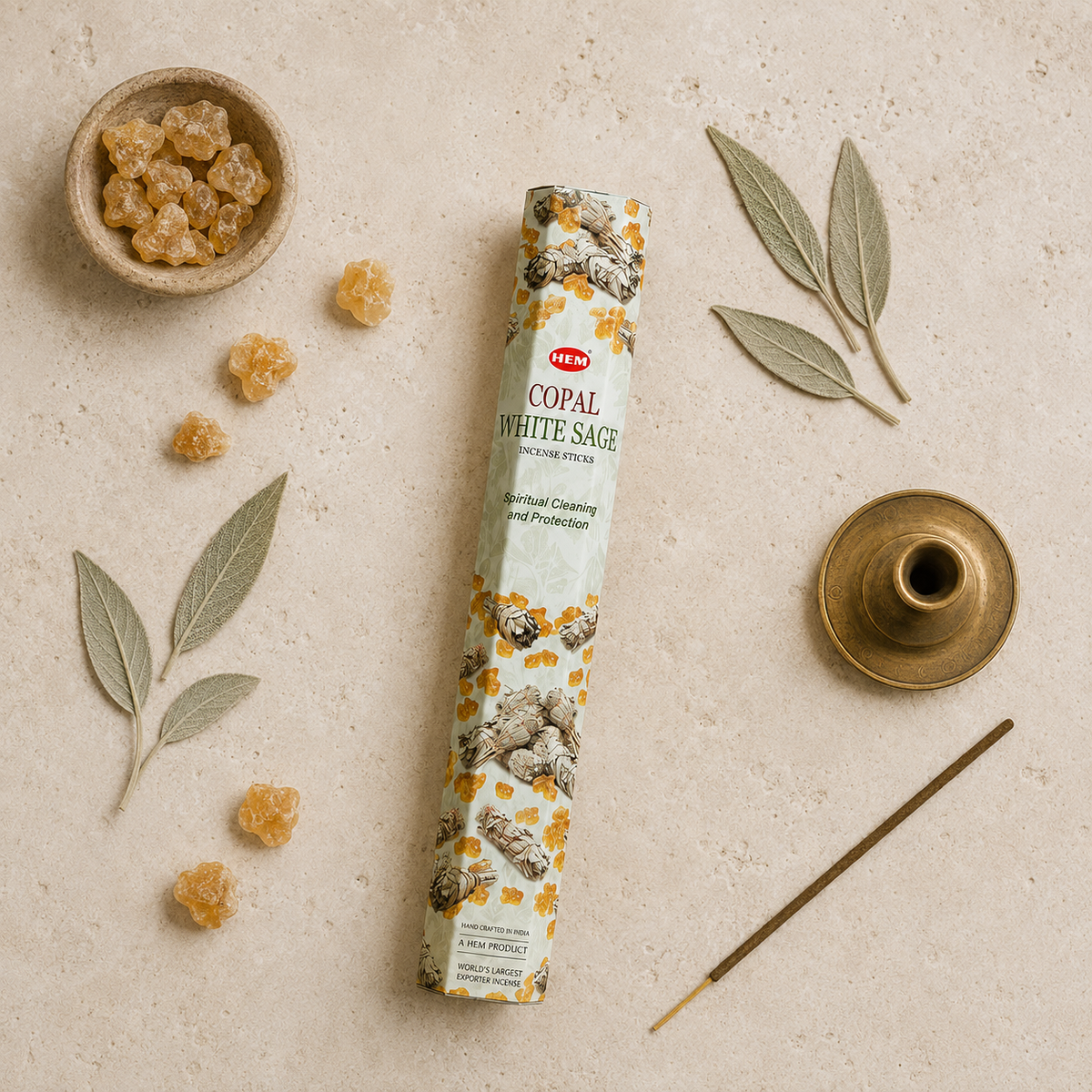 HEM Copal White Sage Incense Sticks – 20 Count