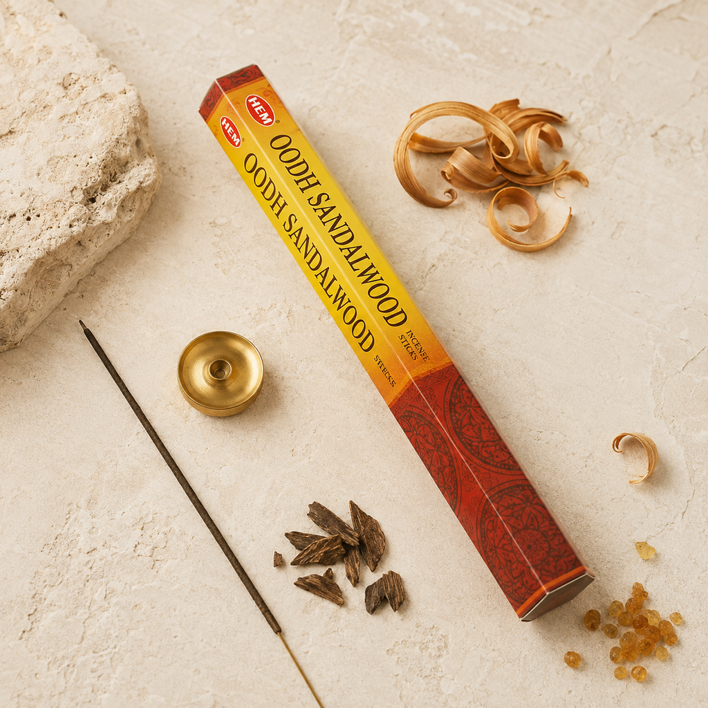 HEM Oudh Sandalwood Incense Sticks 20 Count package