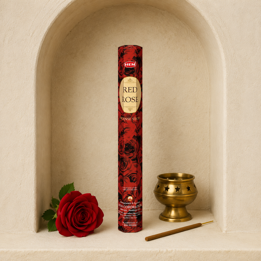 HEM Red Rose Incense Sticks 20 Count package