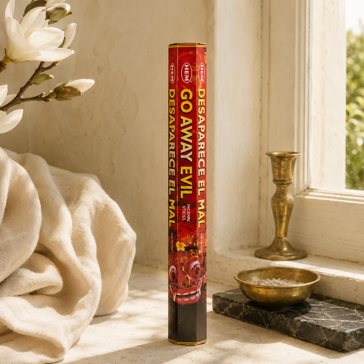 HEM Go Away Evil Incense Sticks 20 Count package
