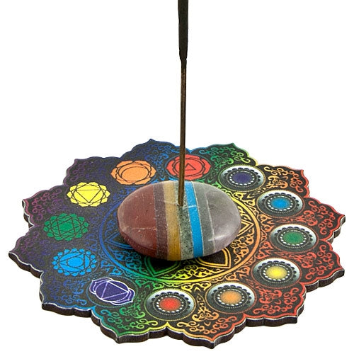 Seven Chakra Incense Stick Burner – 4"D – Sold Individually — view 1