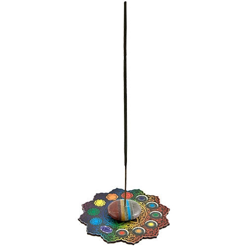 Seven Chakra Incense Stick Burner – 4"D – Sold Individually — view 2