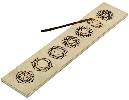 Seven Chakra Wooden Incense Stick Holder – 10 Inch