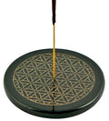 Flower of Life in Gold Incense Stick Burner/Altar Tile – 3"D – Sold Individually — view 1