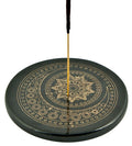 Crescent Moon Mandala in Gold Incense Stick Burner/Altar Tile – 3"D – Sold Individually — view 1