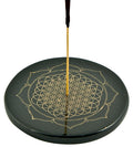 Lotus Flower of Life in Gold Incense Stick Burner/Altar Tile – 3"D – Sold Individually — view 1