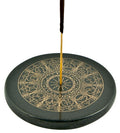 Zodiac Sign in Gold Incense Stick Burner/Altar Tile – 3"D – Sold Individually — view 1
