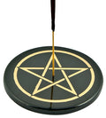 Pentacle in Gold Incense Stick Burner/Altar Tile – 3"D – Sold Individually — view 1