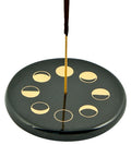 Moon Phase in Gold Incense Stick Burner/Altar Tile – 3"D – Sold Individually — view 1