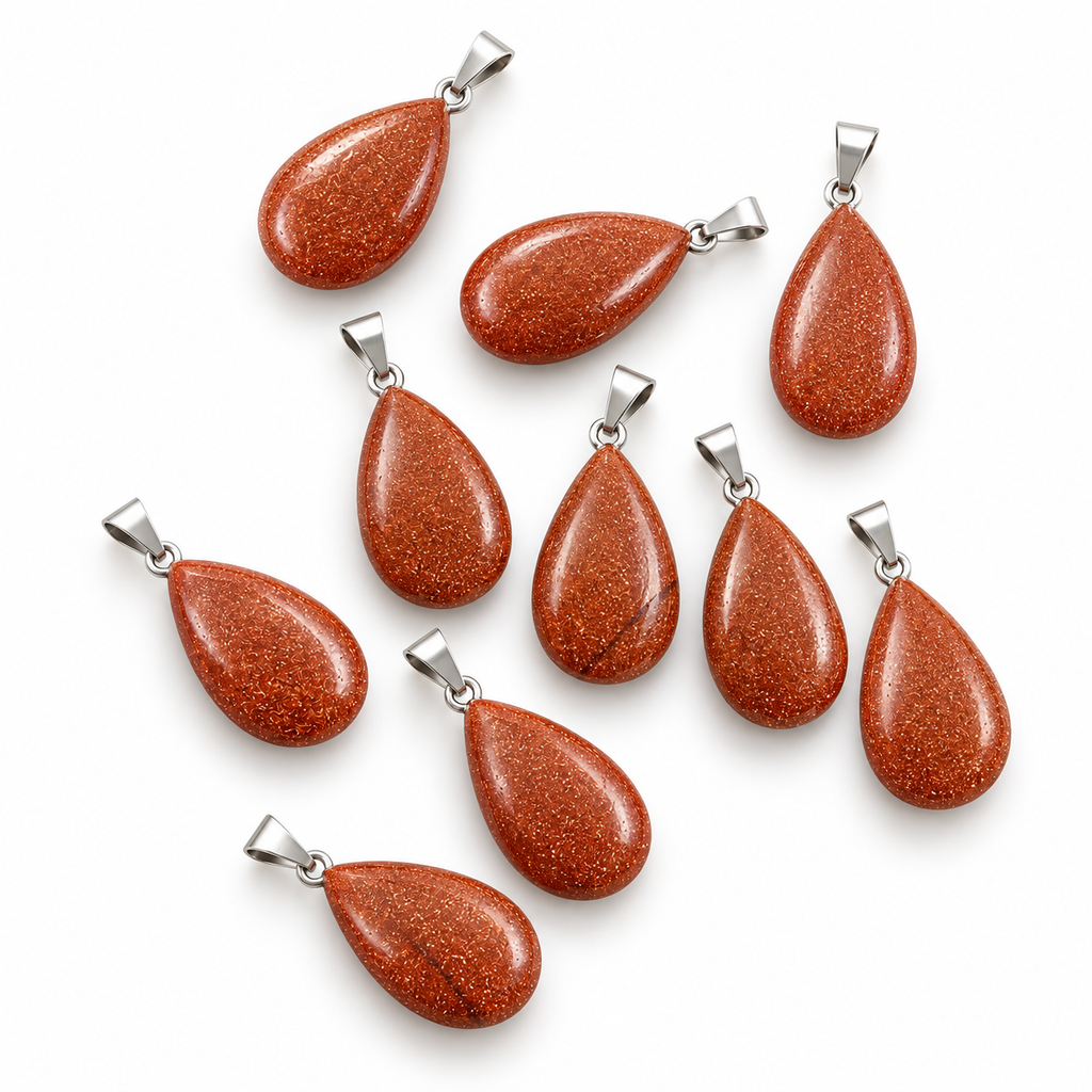 Gold Sand drop pendant — variations
