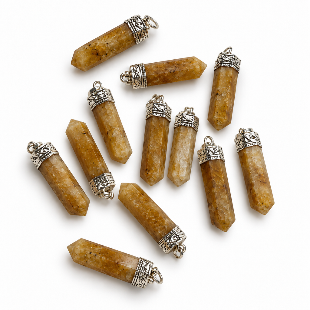 Golden Healer pencil pendant — color and pattern variations