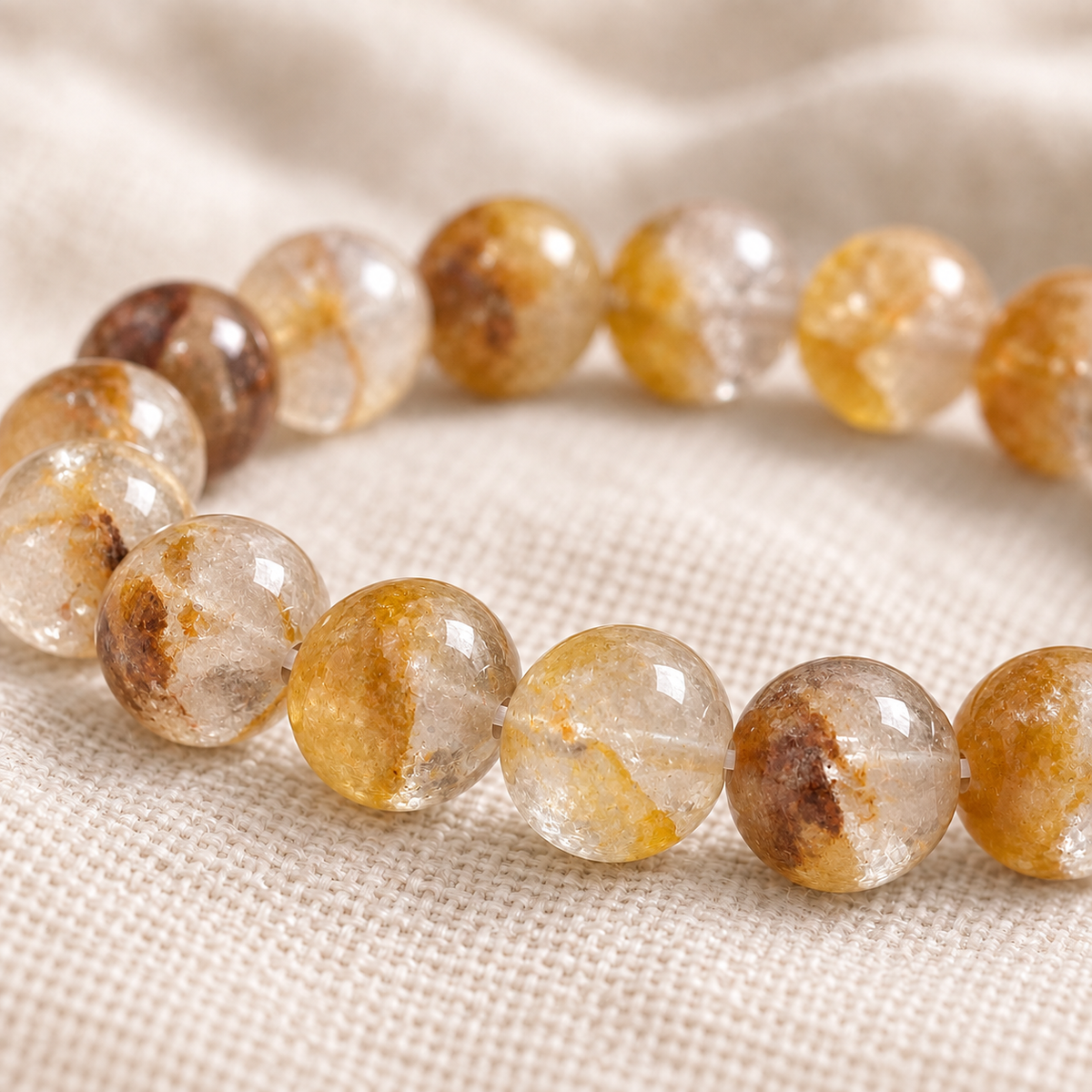 Golden Healer Quartz 8mm stretch bracelet macro