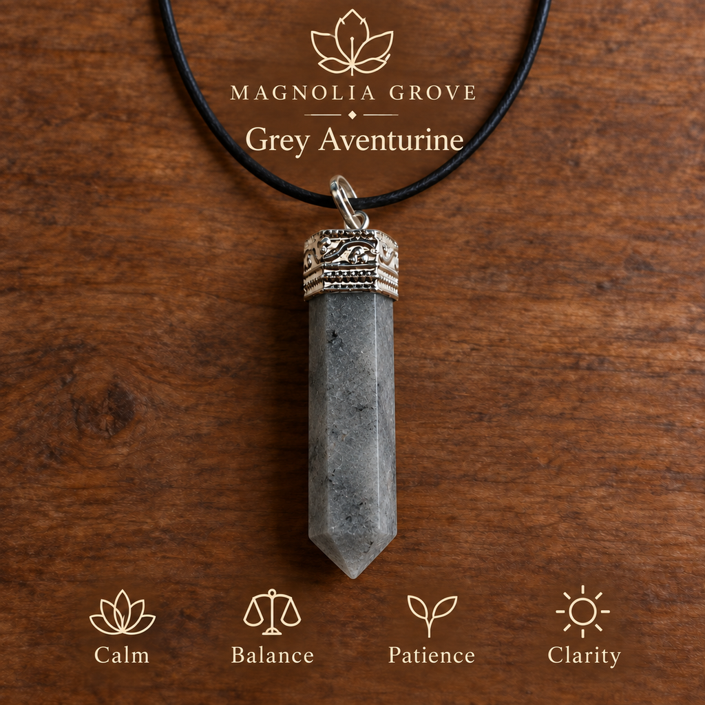 Grey Aventurine pencil pendant — main branded image