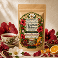 Heartfelt Hibiscus herbal tea in Magnolia Grove kraft pouch