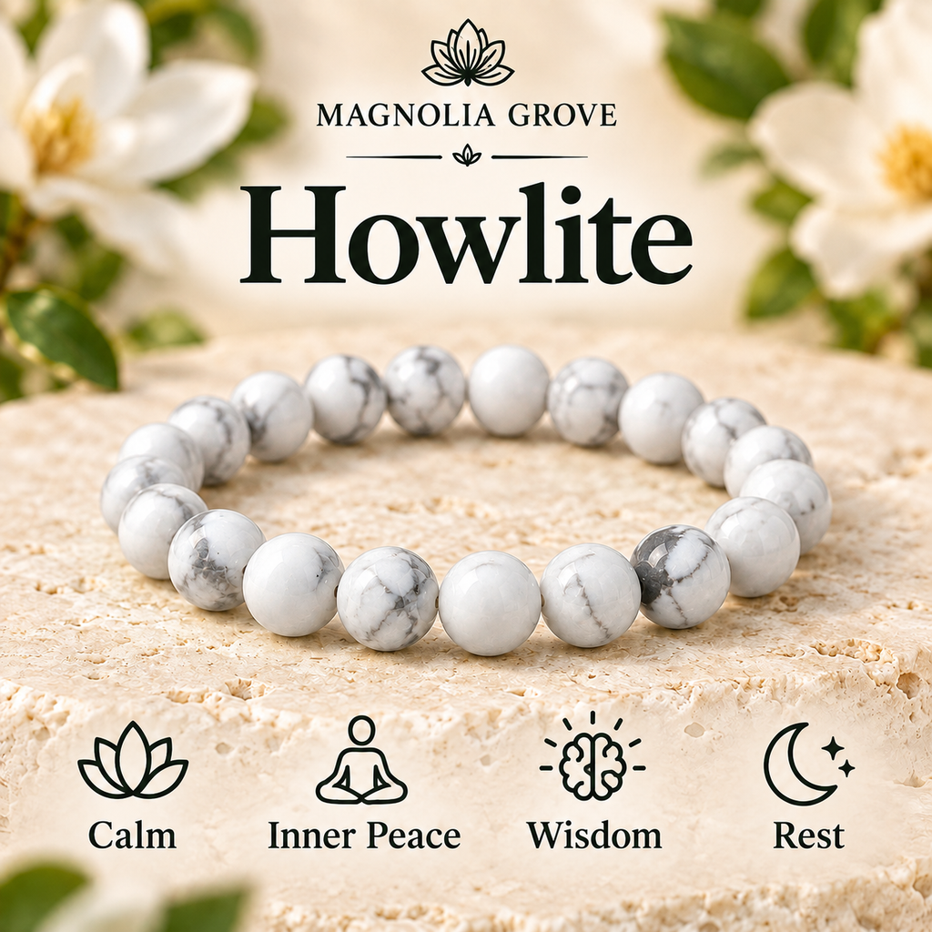 Howlite 8mm stretch bracelet hero