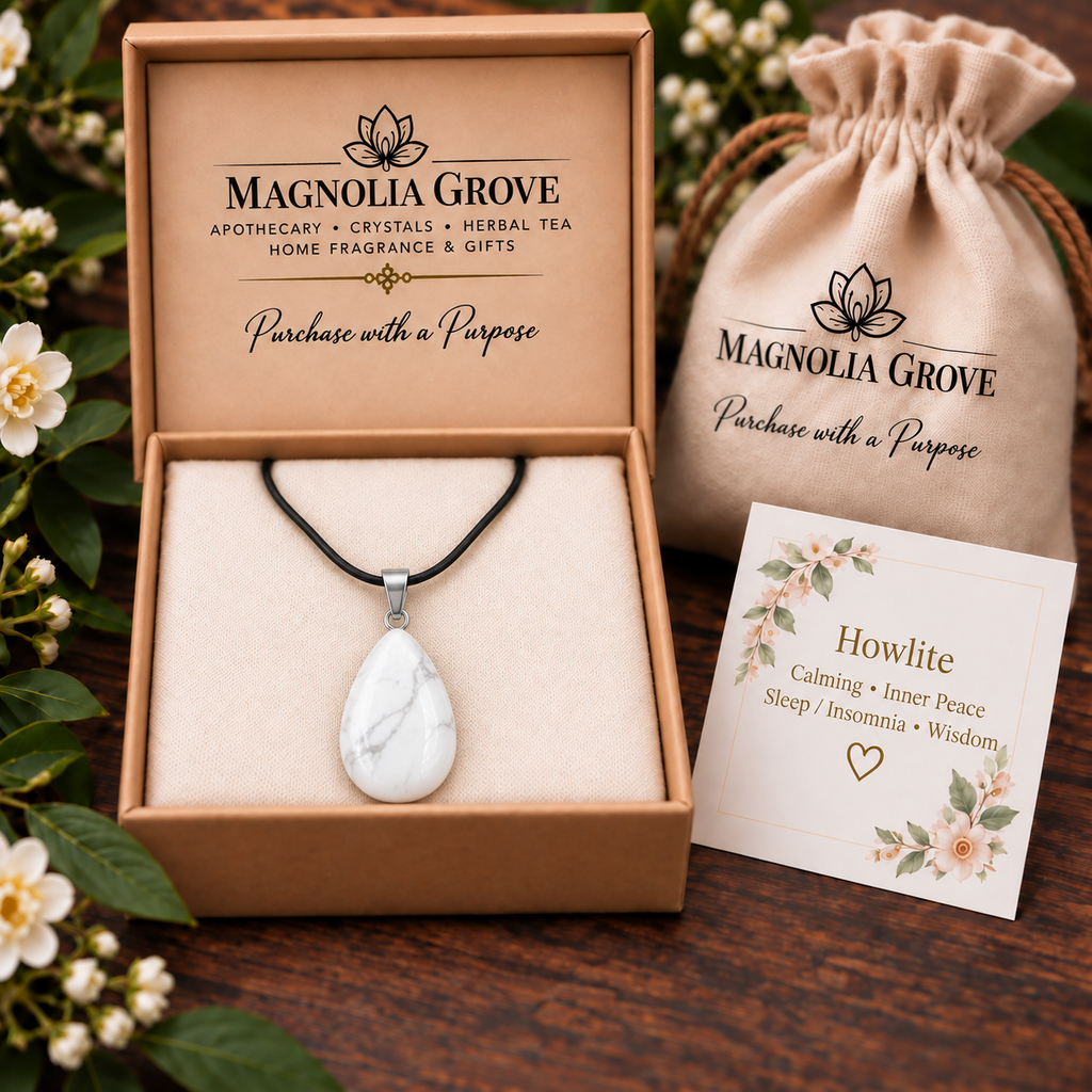 Howlite drop pendant — gift