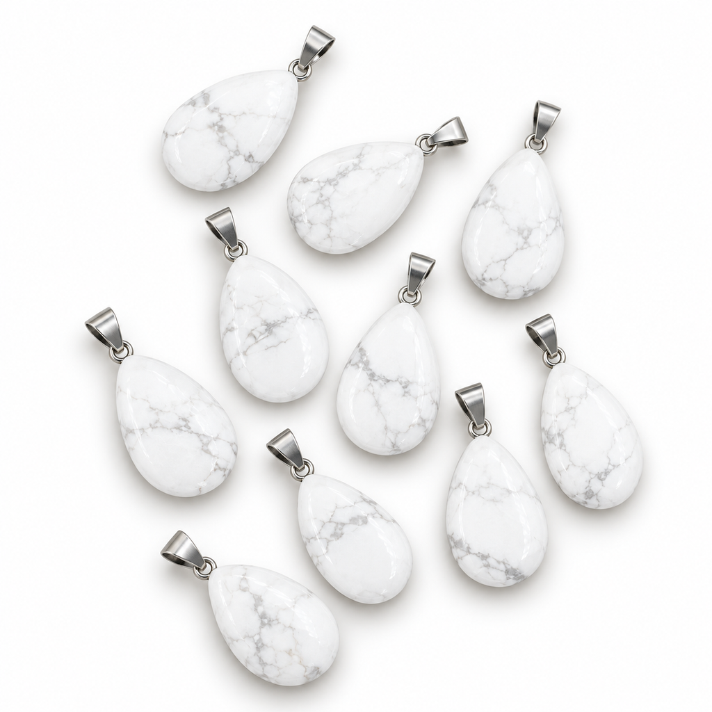 Howlite drop pendant — variations