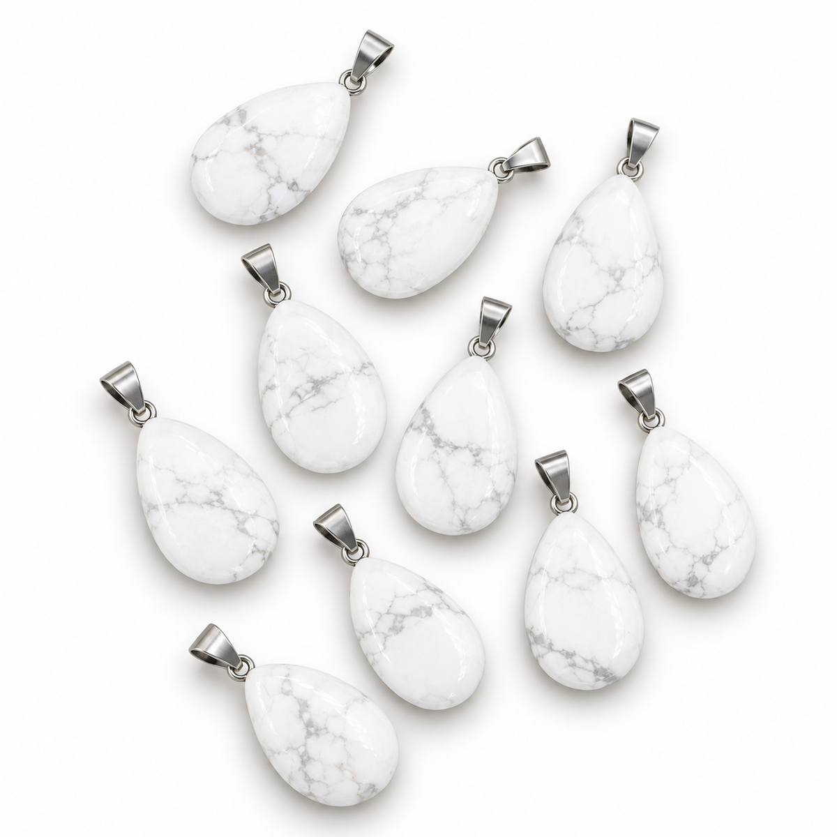 Howlite drop pendant — variations