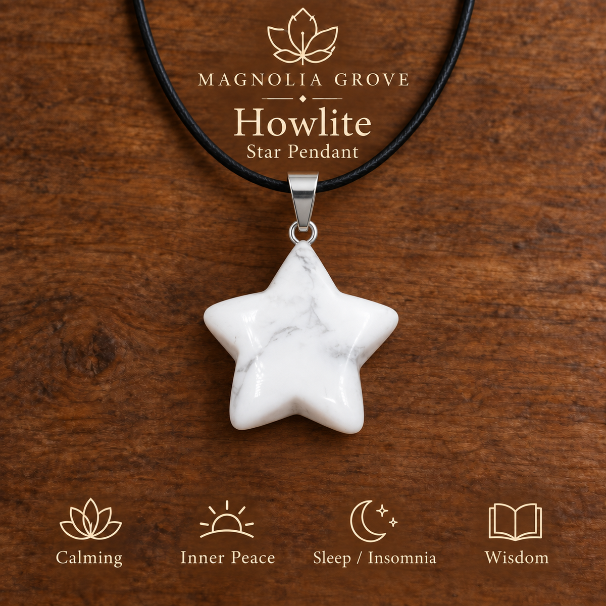 Howlite Star Pendant — Main image
