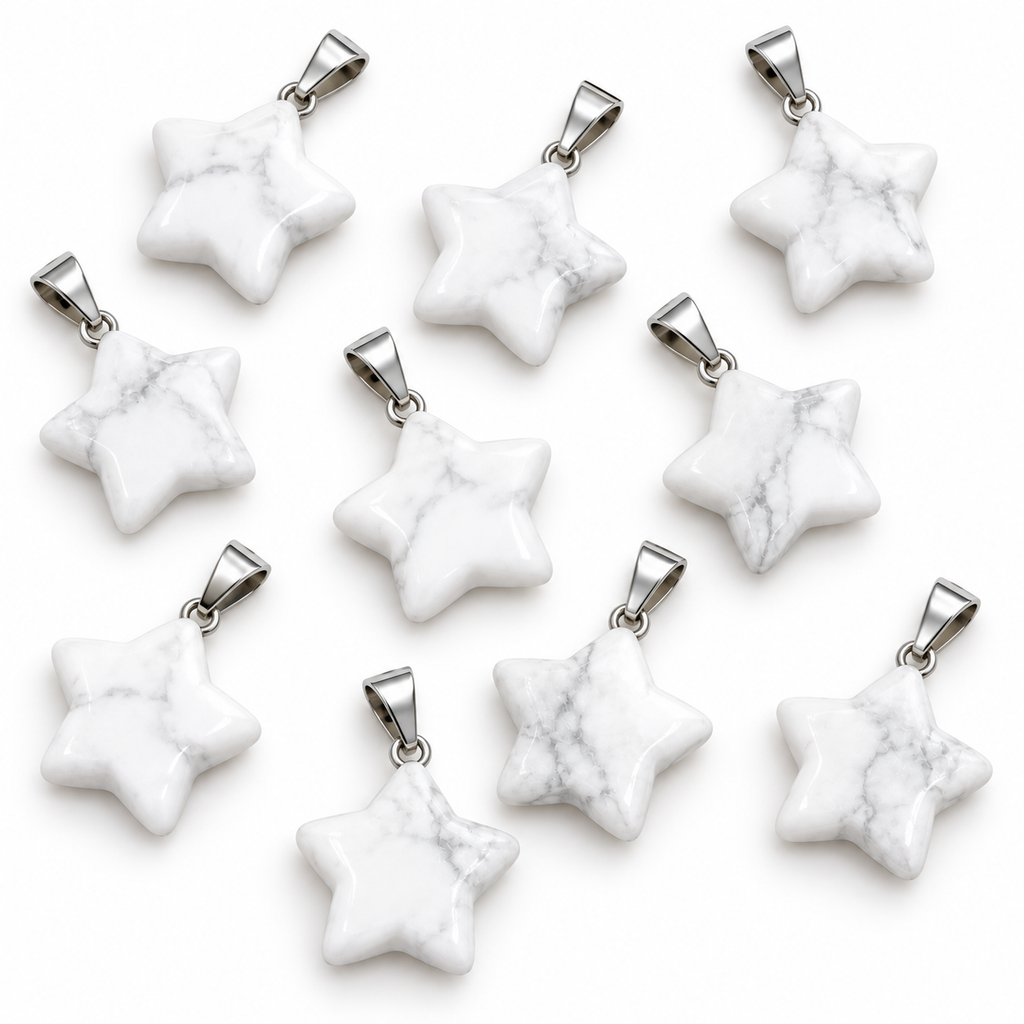 Howlite Star Pendant — Stone variations