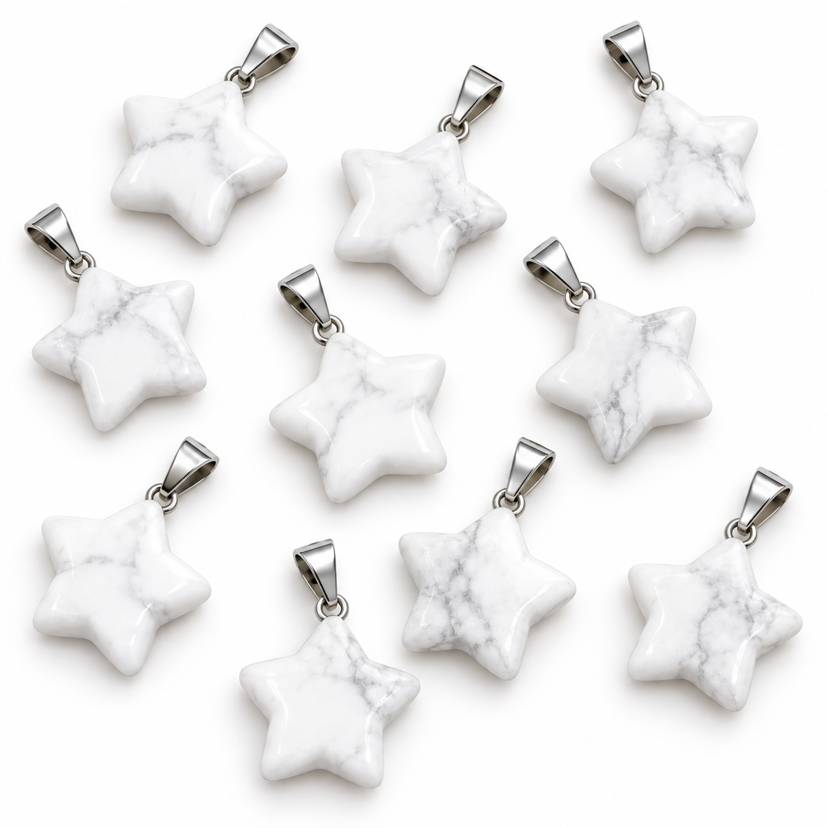 Howlite Star Pendant — Stone variations